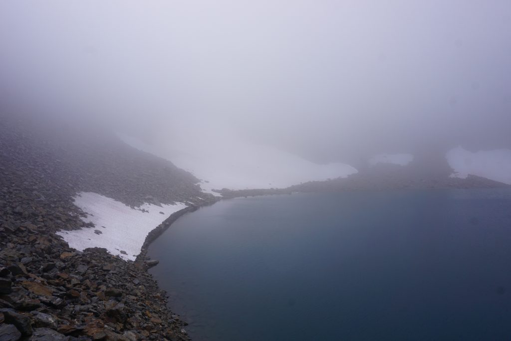 Cup Lake in clouds