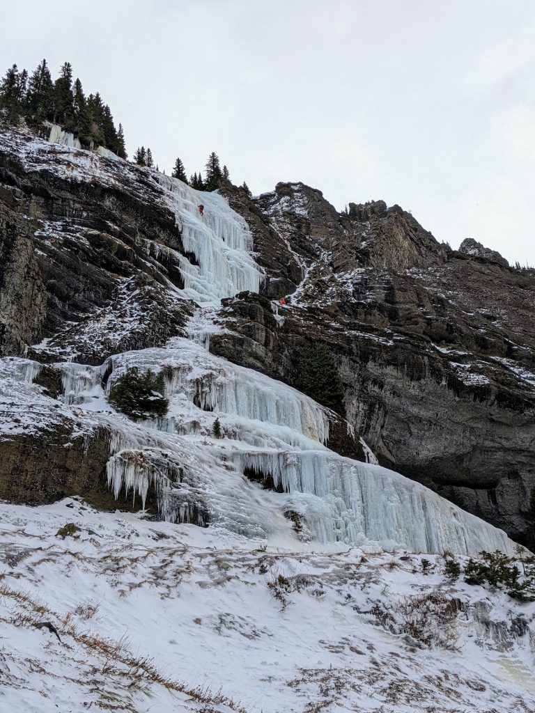 Ice climbing in Hyalite Canyon, Montana